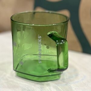 NWT Starbucks 2026 Spring Matcha Botanical Green Glass